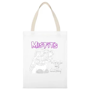 The Misfits Die Die My Darling White Canvas Tote Shopping Bag