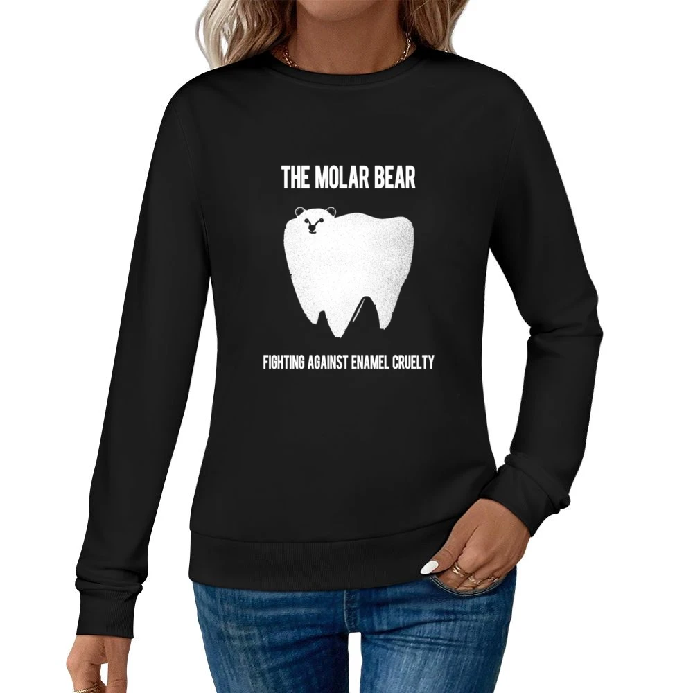 The Molar Bear Funny Enamel Cruelty Graphic Tee Shirt Women Pullover Sweatshirt