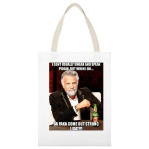 The Most Interesting Man Pidgin Parody White Canvas Tote Shopping Bag