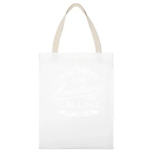 The Mountains Are Calling And I Must Go Fun Distressed Adventure T Shi White Canvas Tote Shopping Bag