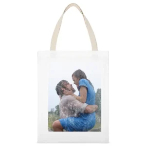 The Notebook Love Popular Iconic Noah And Allie Kiss Graphic Movie T S White Canvas Tote Shopping Bag