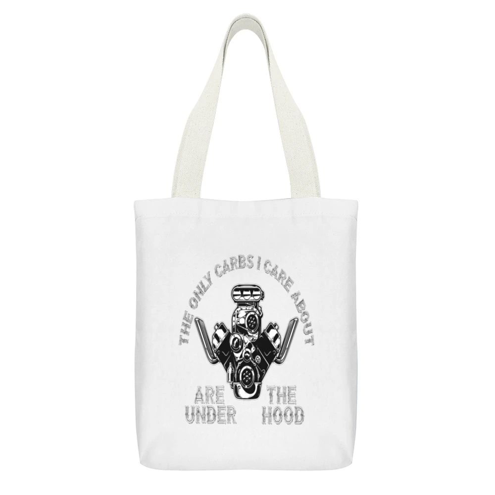 The Only Carbs I Care About Tshirt (all Colors And Styles Available) White Canvas Tote Shopping Bag With Interior Pocket