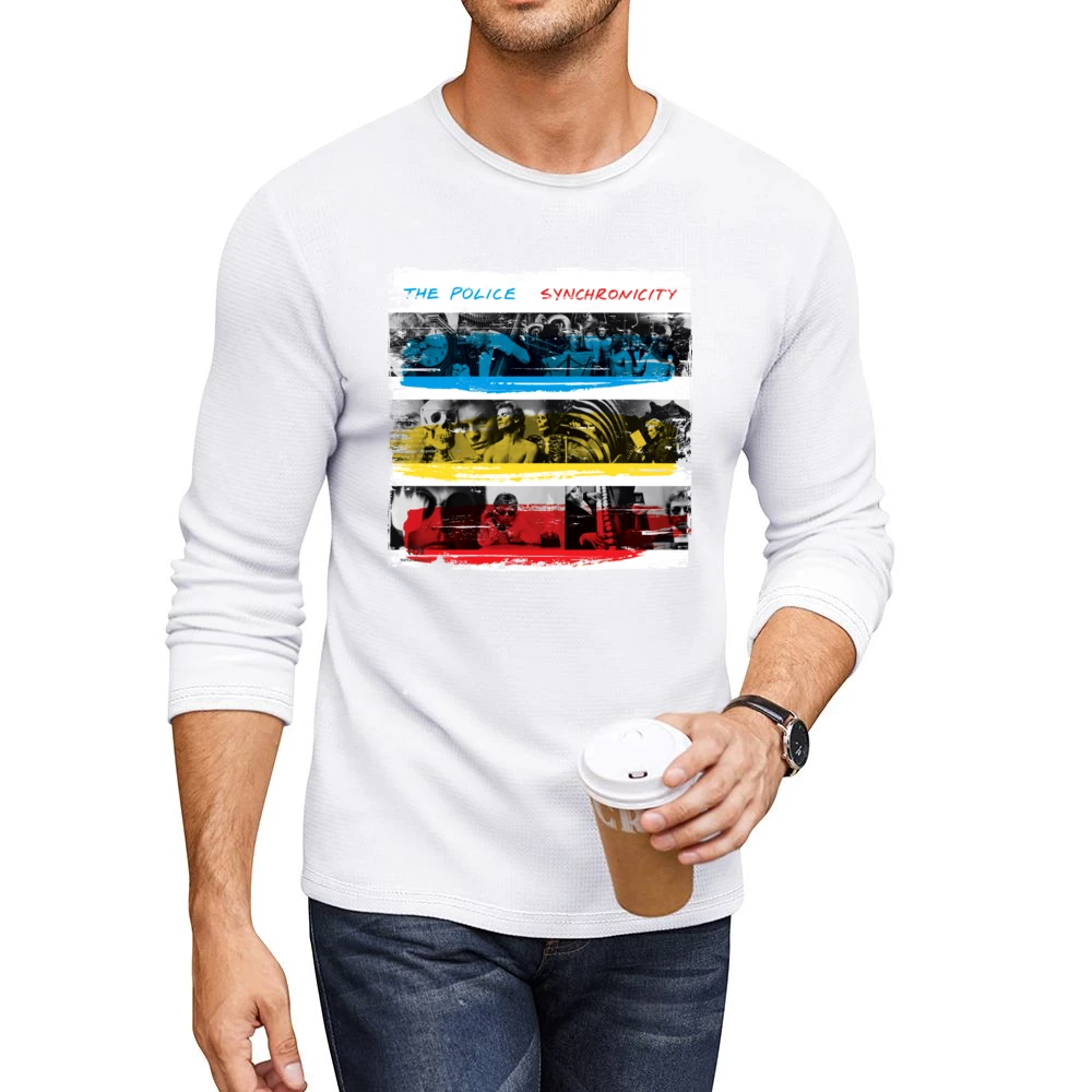 The Police Synchronicity Album Cover Distressed Image Men CrewNeck Long Sleeve T-Shirt