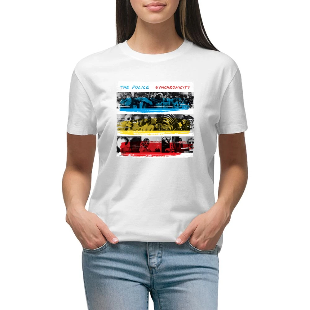 The Police Synchronicity Album Cover Distressed Image Premium Women Ladies T-shirt