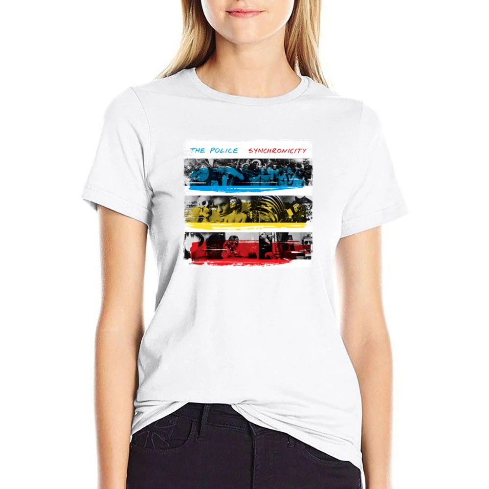 The Police Synchronicity Album Cover Distressed Image US Size Women Ladies T-shirt