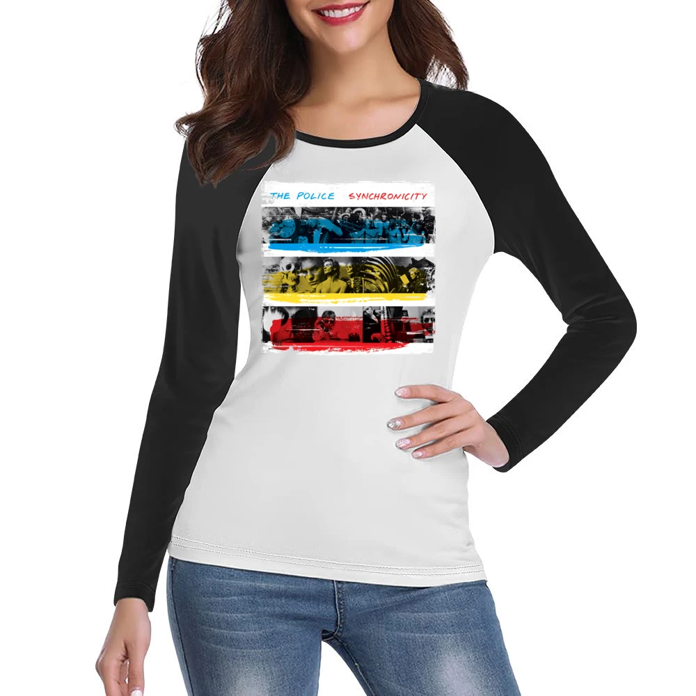 The Police Synchronicity Album Cover Distressed Image Women Ladies Long Sleeve T-Shirt