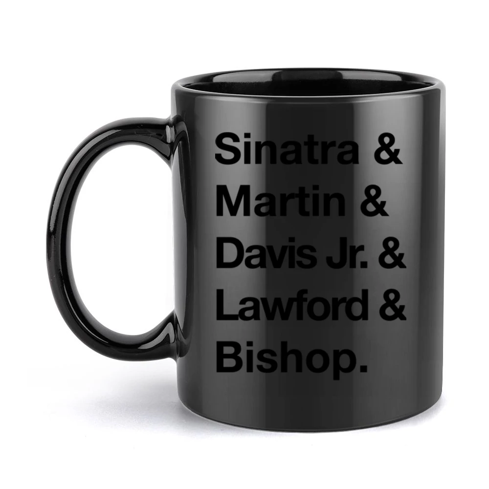 The Rat Pack Sinatra Martin Davis Jr Lawford Bishop 60s Black Black Mug