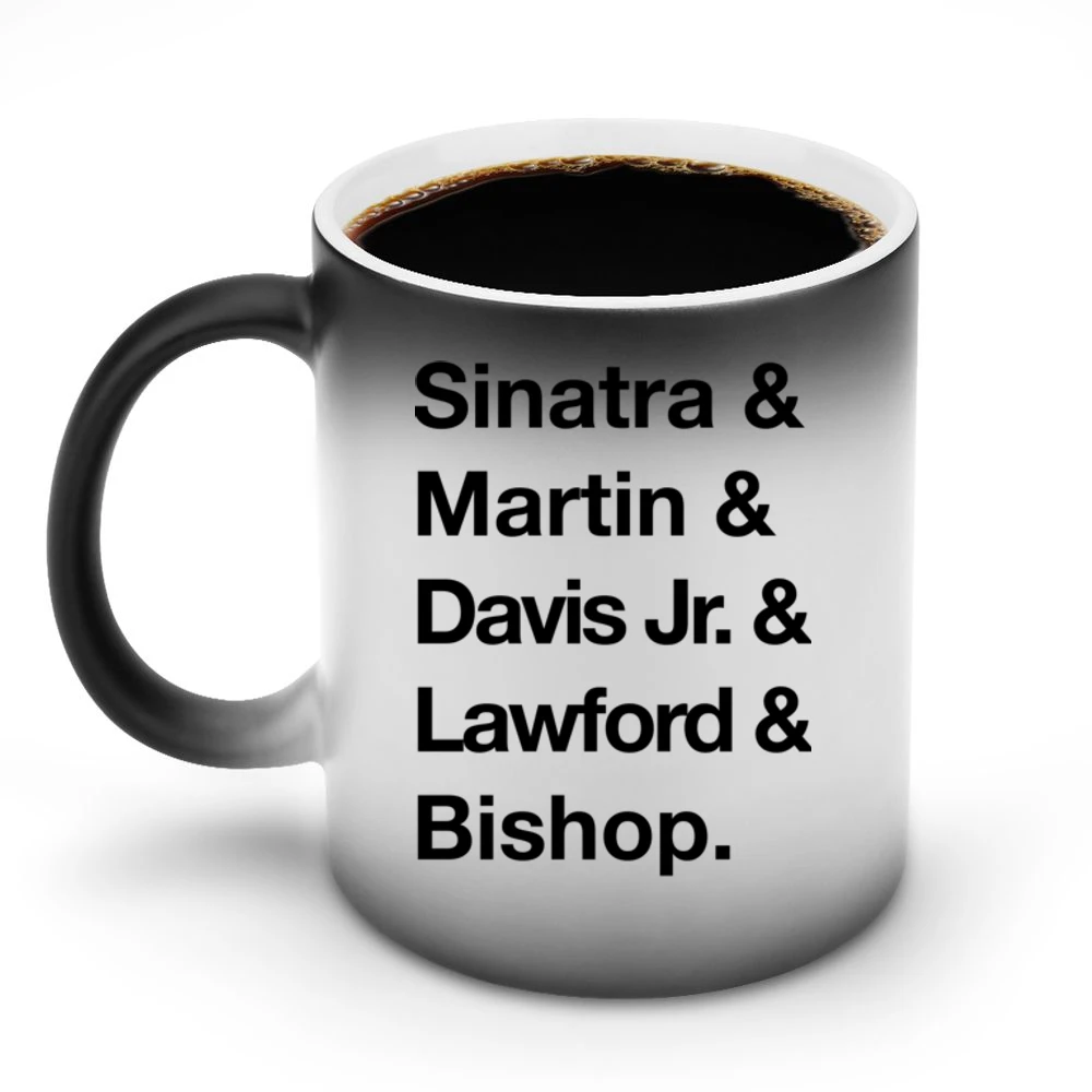 The Rat Pack Sinatra Martin Davis Jr Lawford Bishop 60s Black Discoloration Mug