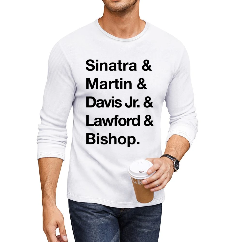 The Rat Pack Sinatra Martin Davis Jr Lawford Bishop 60s Black Men CrewNeck Long Sleeve T-Shirt