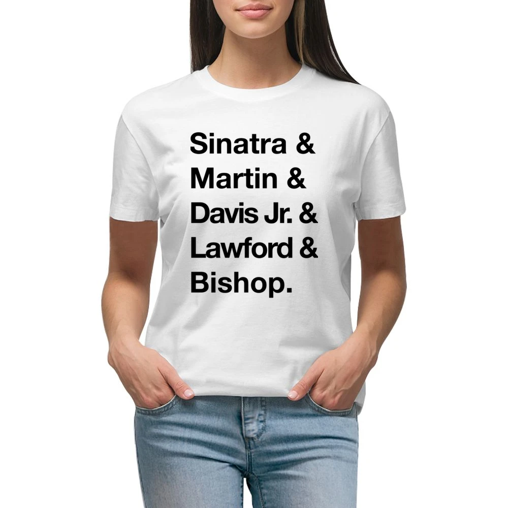 The Rat Pack Sinatra Martin Davis Jr Lawford Bishop 60s Black Premium Women Ladies T-shirt