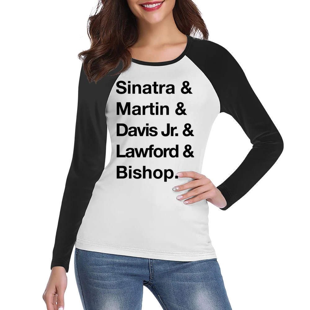 The Rat Pack Sinatra Martin Davis Jr Lawford Bishop 60s Black Women Ladies Long Sleeve T-Shirt