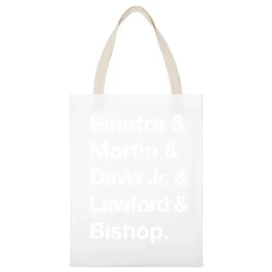 The Rat Pack Sinatra Martin Davis Jr Lawford Bishop 60s White White Canvas Tote Shopping Bag