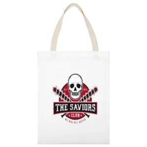 The Saviors Club Tshirt White Canvas Tote Shopping Bag