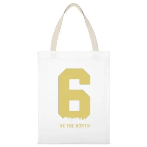 The Six We The North Tshirt White Canvas Tote Shopping Bag