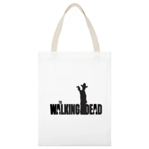 The Walking Dead Tshirt White Canvas Tote Shopping Bag