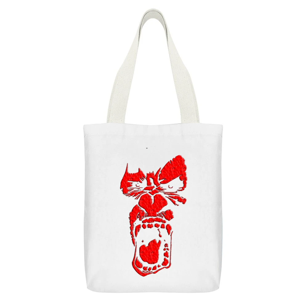 The angry ape monkey wild animals White Canvas Tote Shopping Bag With Interior Pocket