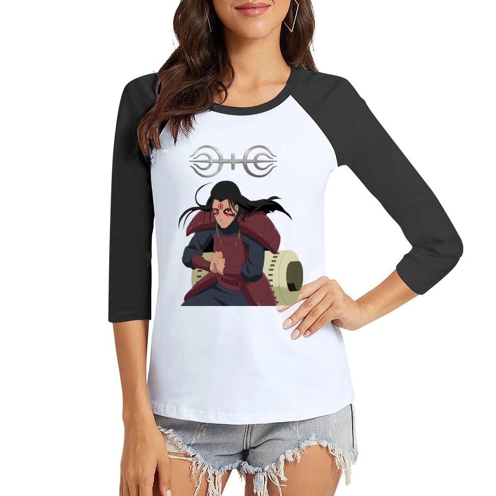 The god of shinobi Hashirama Senju naruto anime manga Women Ladies 3-4 Sleeve T-Shirt