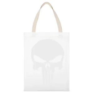 The punisher skull White Canvas Tote Shopping Bag