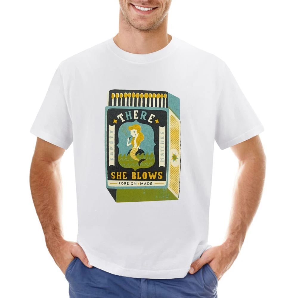 There she blows funny matchbox mermaid foreign made Asian Size Men T-Shirt