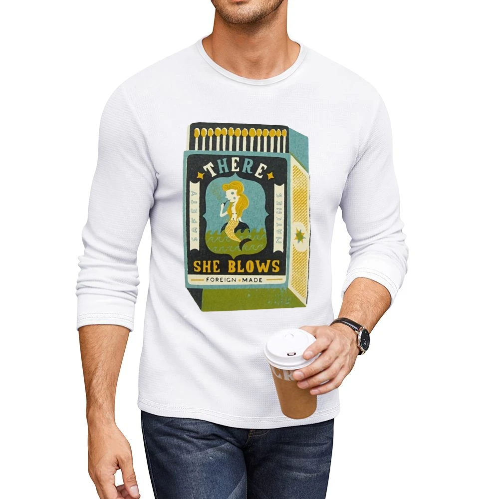 There she blows funny matchbox mermaid foreign made Men CrewNeck Long Sleeve T-Shirt