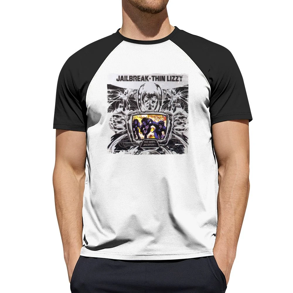 Thin Lizzy Jailbreak Album Cover Distressed Image Men Short Sleeve T-Shirt