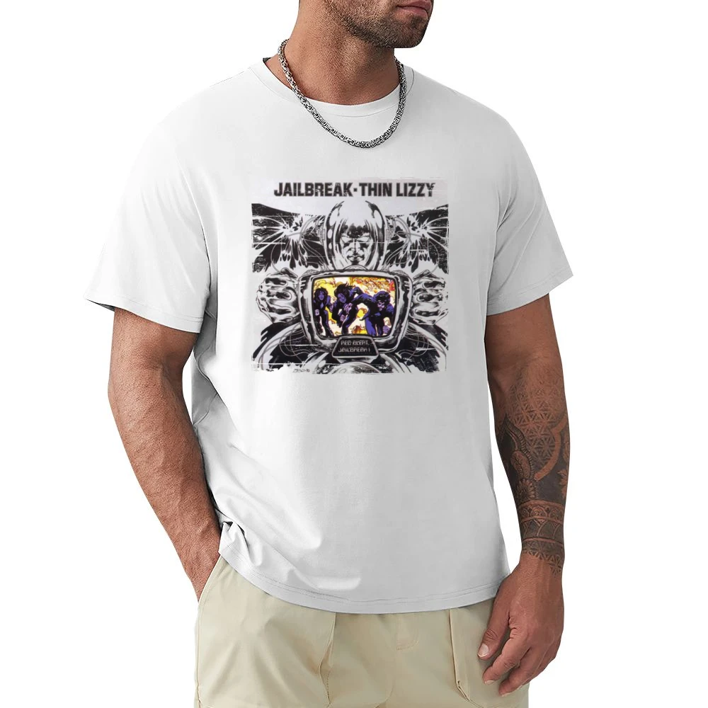 Thin Lizzy Jailbreak Album Cover Distressed Image Premium Men T-shirt