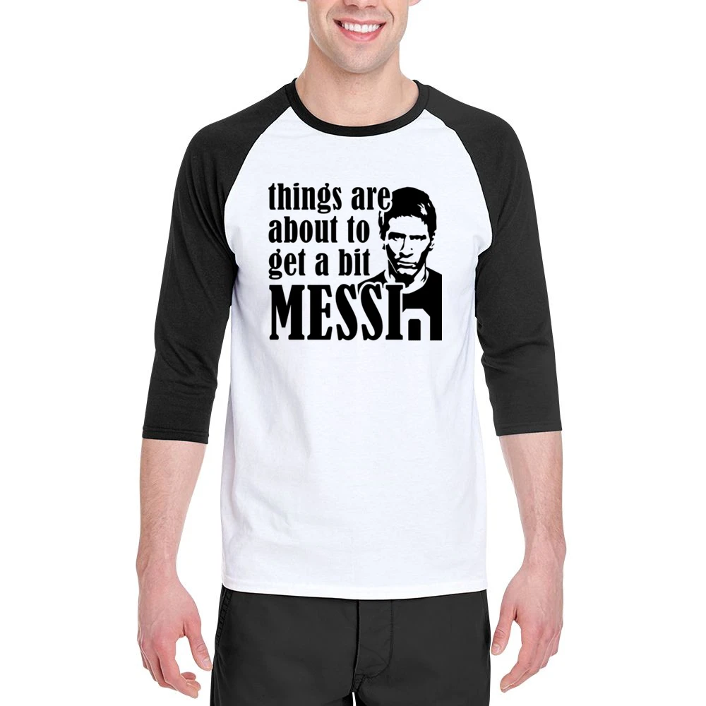 Things Are About To Get A Bit Messi Funny Euro 2016 Soccer Football Ar Men 3/4 Sleeve T-Shirt
