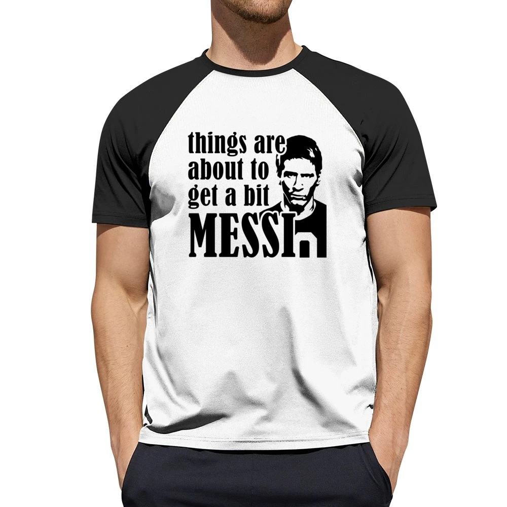 Things Are About To Get A Bit Messi Funny Euro 2016 Soccer Football Ar Men Short Sleeve T-Shirt