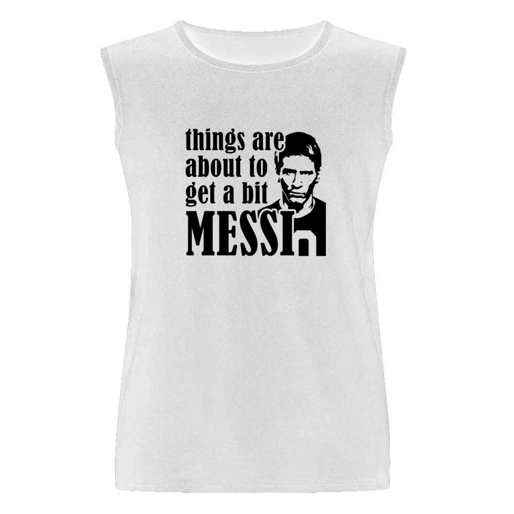 Things Are About To Get A Bit Messi Funny Euro 2016 Soccer Football Ar Men Sleeveless T-Shirt