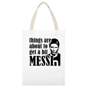 Things Are About To Get A Bit Messi Funny Euro 2016 Soccer Football Ar White Canvas Tote Shopping Bag