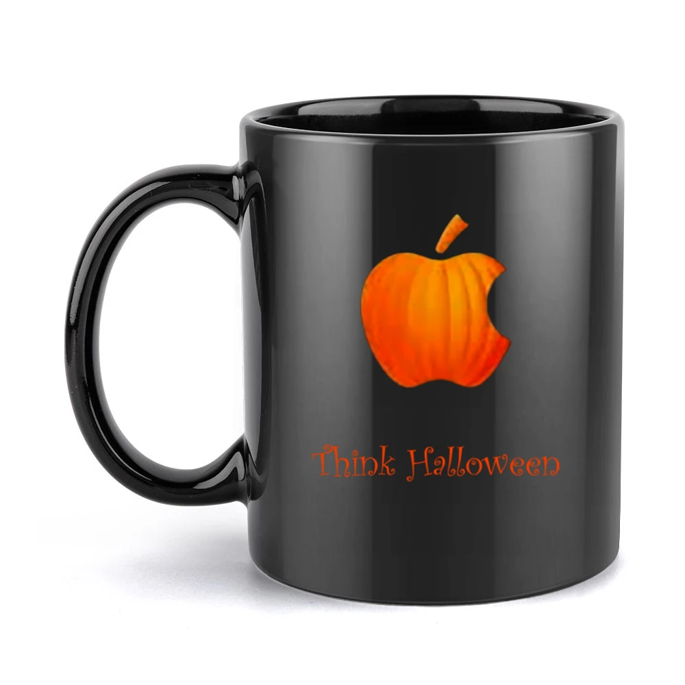 Think Halloween Black Mug