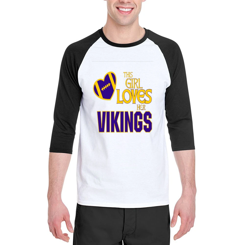 This Girl Loves Her Vikings Tshirt (all Sytles And Colors Available) Men 3/4 Sleeve T-Shirt