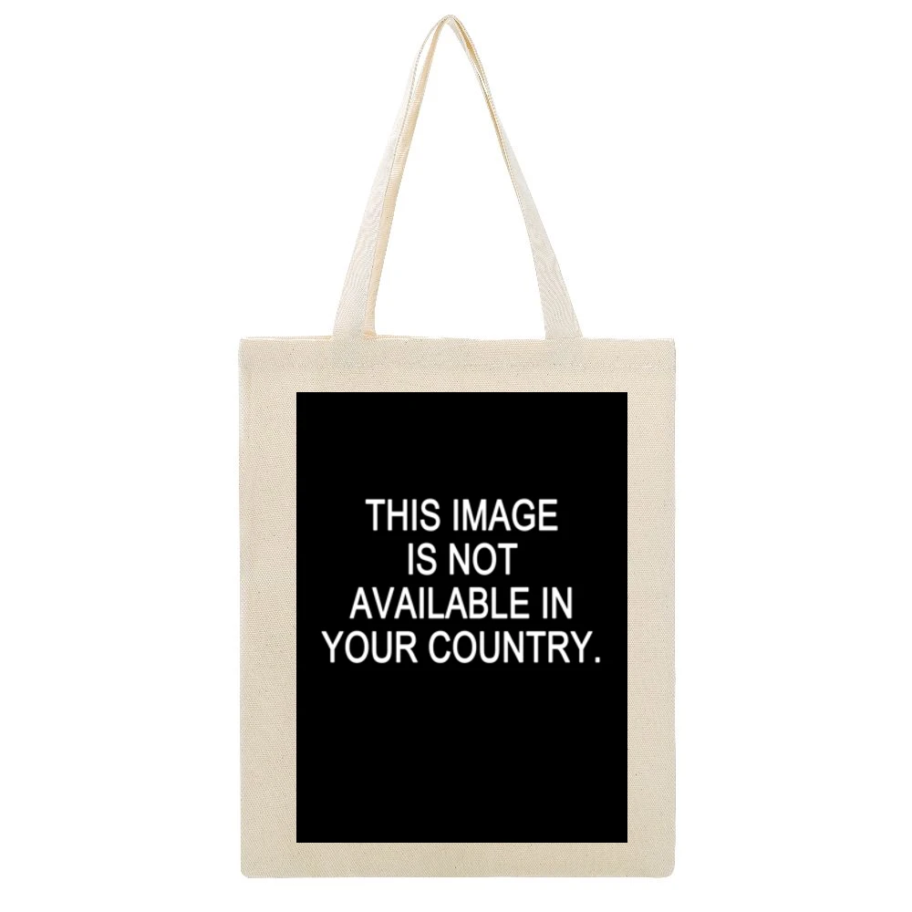This Image Is Not Available In Your Country Funny Internet Tee Shirt Beige Canvas Tote Shopping Bag
