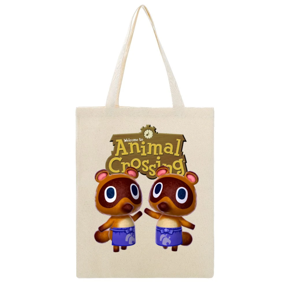 Timmy Tommy Nook From Animal Crossing Nintendo Video Game Fan Beige Canvas Tote Shopping Bag