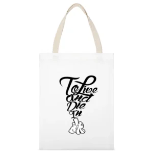 To Live in Die in LA Hip Hop Tshirt (all colors and styles available) White Canvas Tote Shopping Bag