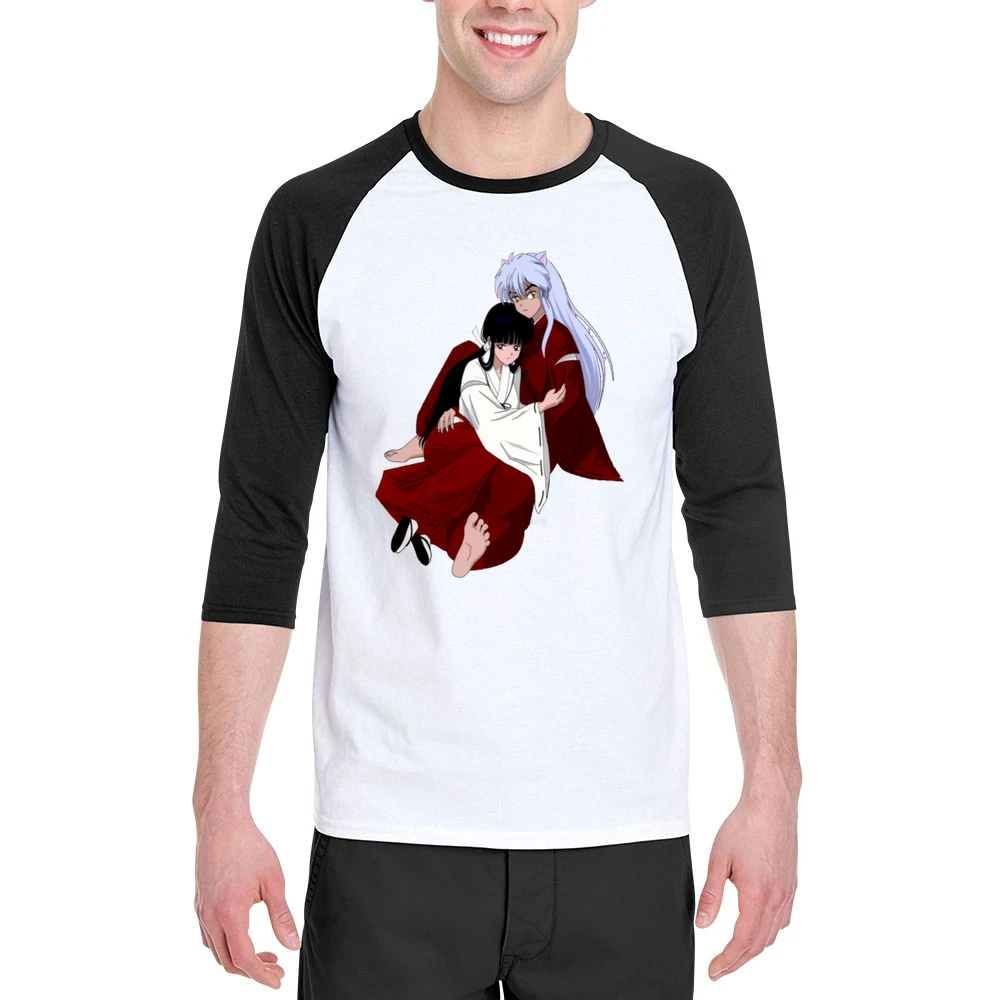Together Kikyo Inuyasha Men 3/4 Sleeve T-Shirt