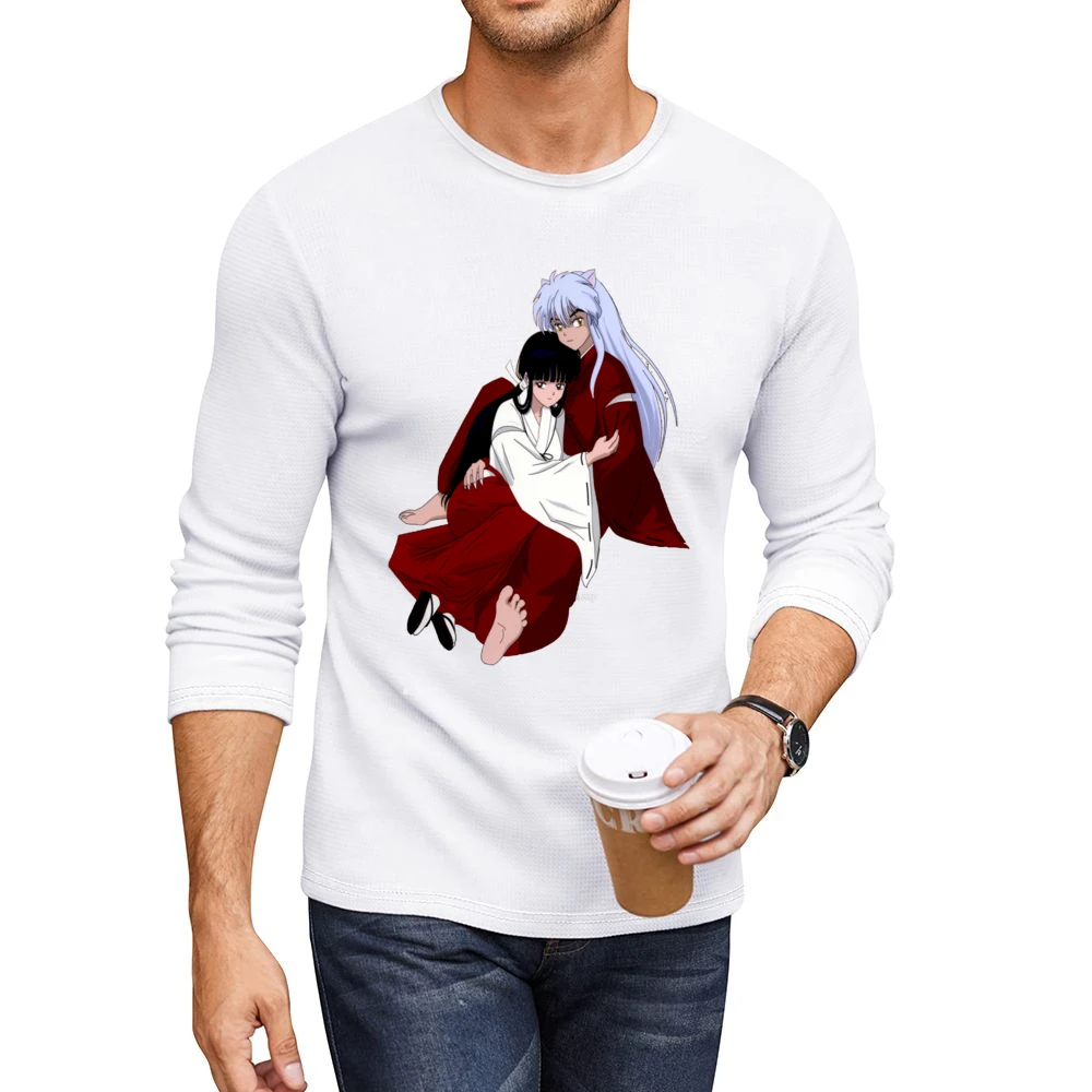 Together Kikyo Inuyasha Men CrewNeck Long Sleeve T-Shirt