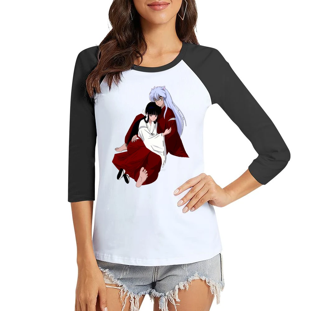 Together Kikyo Inuyasha Women Ladies 3-4 Sleeve T-Shirt