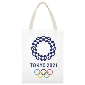 Tokyo Summer Olympic Games 2021 New Date Sports Fan White Canvas Tote Shopping Bag