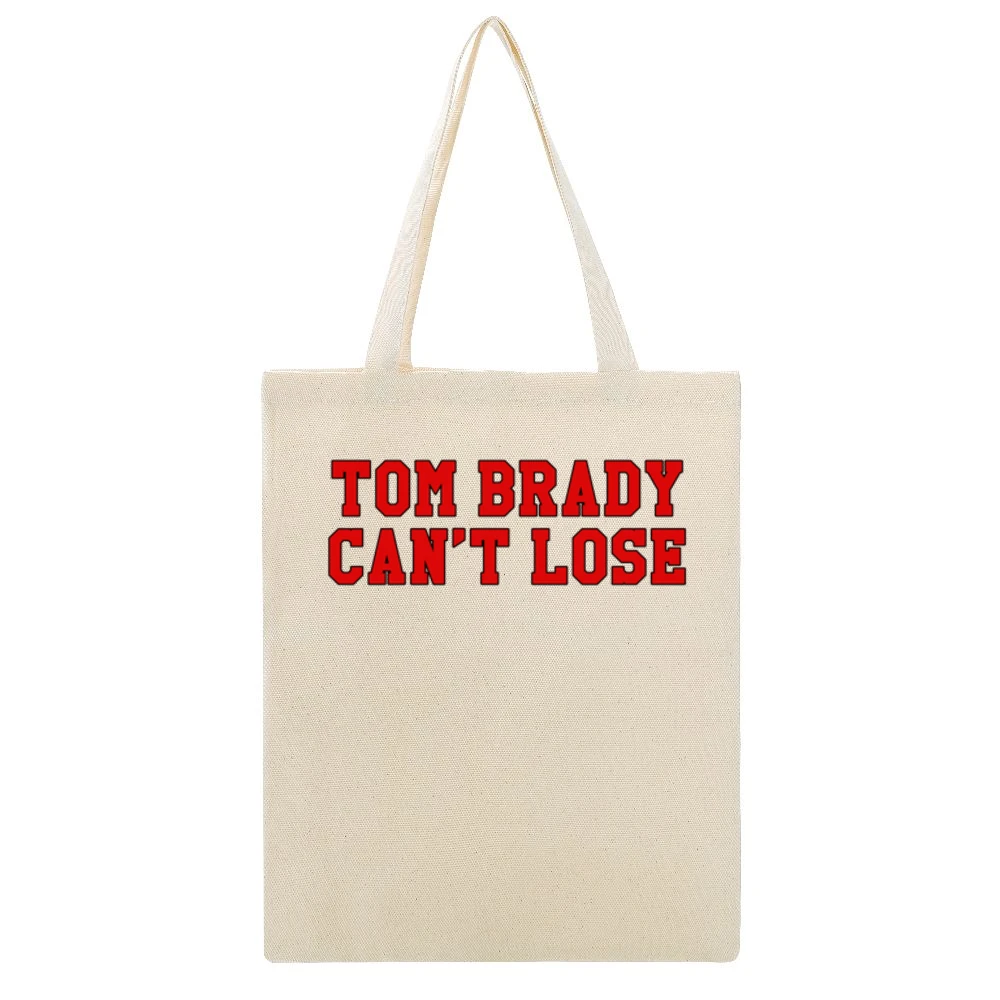 Tom Brady Can't Lose Tampa Bay Football Beige Canvas Tote Shopping Bag