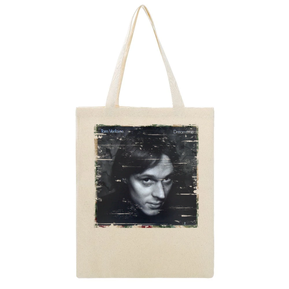 Tom Verlaine Dreamtime Album Cover Distressed Image Beige Canvas Tote Shopping Bag