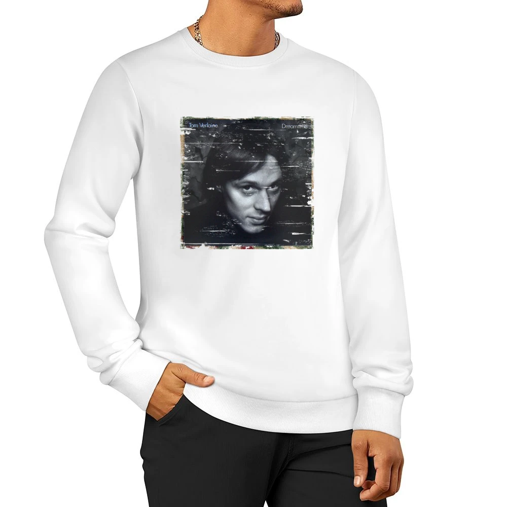 Tom Verlaine Words From The Front Album Cover Distressed Image Men Pullover Sweatshirt