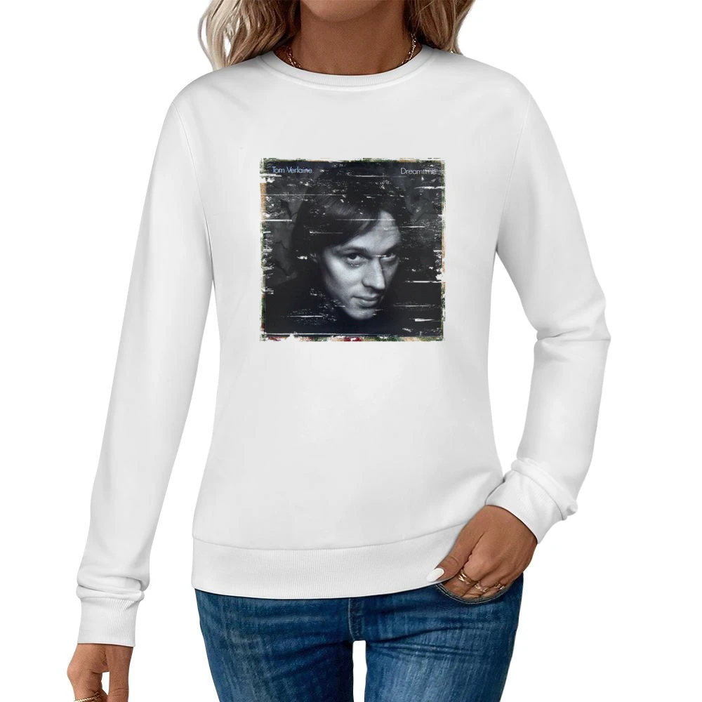 Tom Verlaine Words From The Front Album Cover Distressed Image Women Pullover Sweatshirt