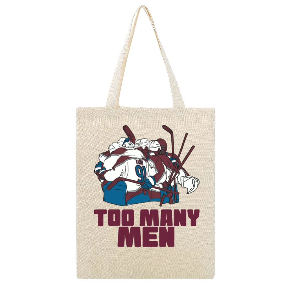 Too Many Men Nazem Kadri Parade White Beige Canvas Tote Shopping Bag