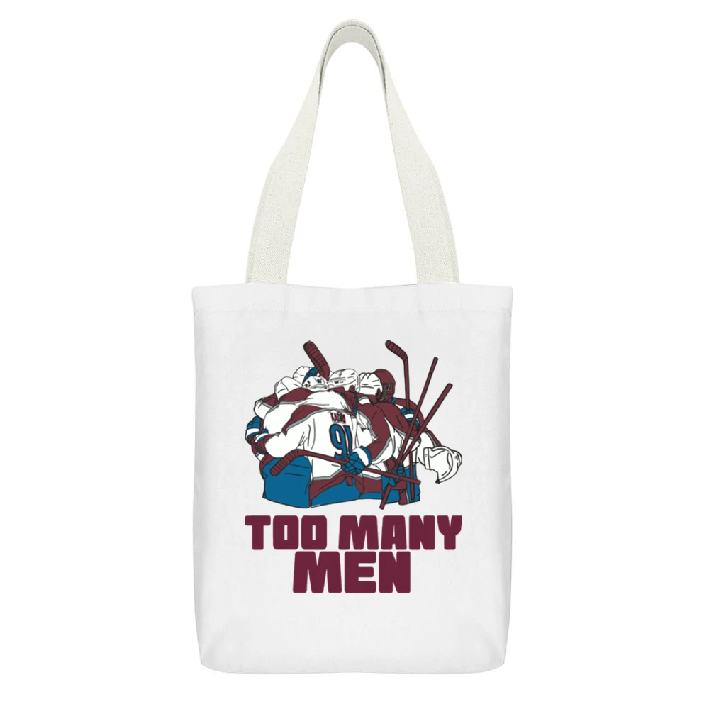 Too Many Men Nazem Kadri Parade White White Canvas Tote Shopping Bag With Interior Pocket