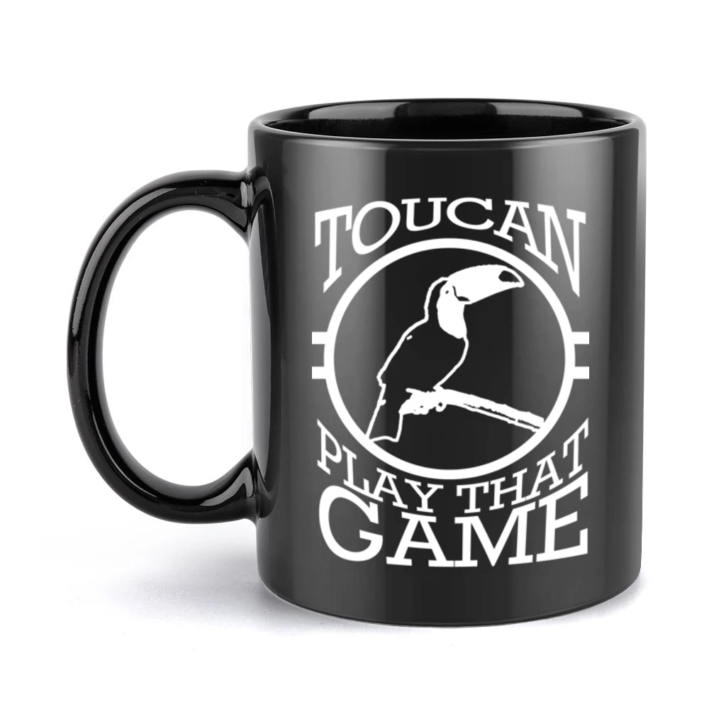 Toucan Two Can Play That Game Funny Pun Graphic Tee Shirt Black Mug