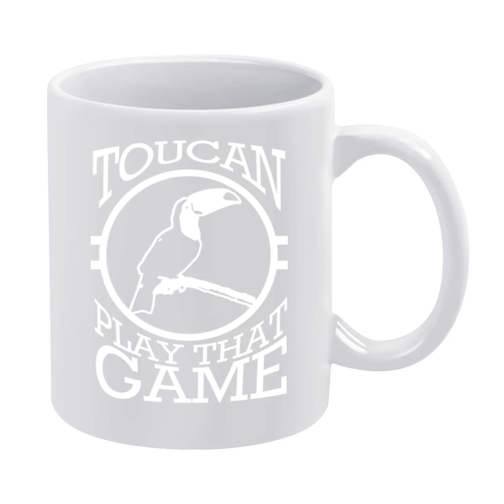 Toucan Two Can Play That Game Funny Pun Graphic Tee Shirt White Mug