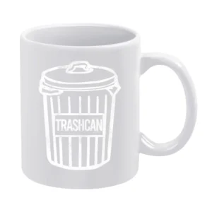 Trash Can White Garbage Funny White Mug