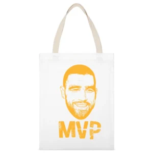 Travis Kelce Mvp Kansas City Football Sports Fan White Canvas Tote Shopping Bag