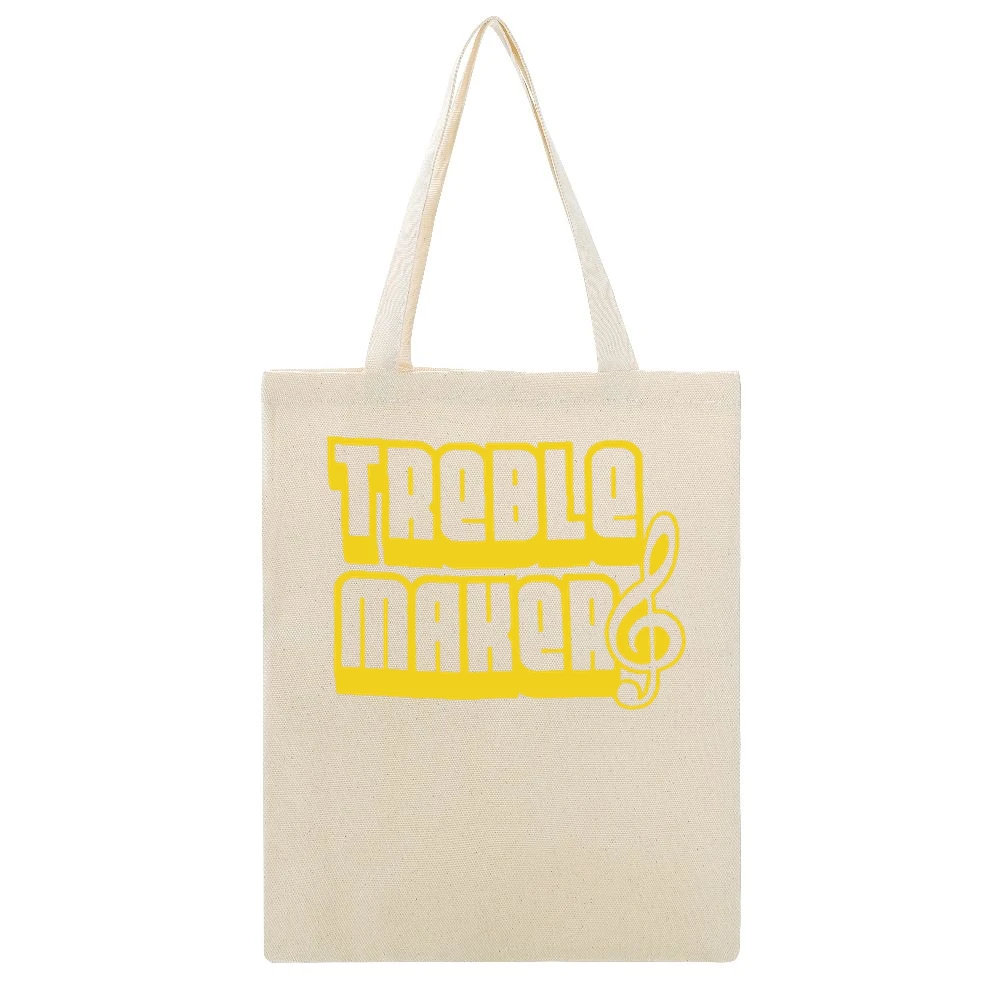 Treble Maker Pitch Perfect Popular Graphic Movie Tee Shirt Beige Canvas Tote Shopping Bag